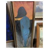 DOUBLE-SIDED MID-CENTURY PAINTING SIGNED CLOUD -