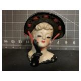 4.5 ' VINTAGE HEAD VASE W/ RHINESTONES