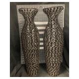 21.5 ' PAIR OF TWISTED METAL VASES