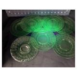 8 VINTAGE GREEN URANIUM BLOCK OPTIC 6.5 ' BREAD