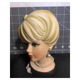 6 ' VINTAGE NAPCOWARE HEAD VASE W/ PEARL NECKLACE