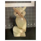 VINTAGE CARVED MARBLE OWL 6.25 '