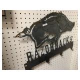 METAL LASER CUT RAZORBACK SIGN W/ HOOKS - 20.5 X