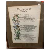 FRAMED WILLIAM BUTLER YATES INNISFREE POEM - 16.5