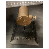 5 ' PHARMACOLOGY METAL DEVICE ON WOOD BASE