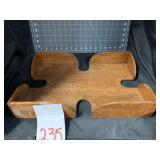 VINTAGE DOVE-TAILED WOOD PAPER ORGANIZER - 15 X