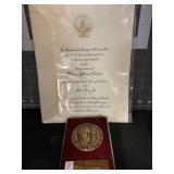 1997 CLINTON INAUGURATION BRONZE MEDAL W/ STAND