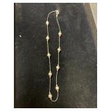 17 ' STERLING SILVER NECKLACE W/ BEADS - 7.9