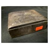 VINTAGE SILVER PLATE WOOD LINED CIGARETTE BOX -