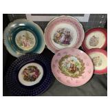6 ANTIQUE PLATES W/ LADIES - 6 ' TO 9 '