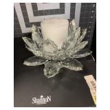 SHANNON CRYSTAL LOTUS CANDLE HOLDER - NIB - 9 X