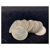(20) 1968D HALF DOLLARS
