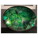 EL ARTE AZTECA GREEN OVAL BOWL - 10.5 X 8 '