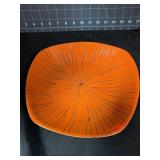 10 ' MID-CENTURY ORANGE POTTERY BOWL