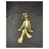 3.5 ' BRASS FROG SHELF SITTER