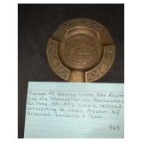 VINTAGE COTTEN BELT ROUTE COPPER RAILROAD ASHTRAY