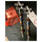 2 PLAYING CARDS BOTTLE OPENERS & BEADED SALAD