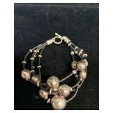 7 ' BRACELET W/ STERLING SILVER CLASP & BEADS