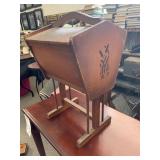 VINTAGE WOOD SEWING BOX STAND - 20 X 12 X 12 '