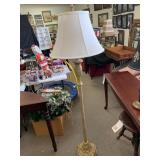 62 ' METAL FLOOR LAMP W/ IVORY SHADE