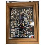 VINTAGE RED CROSS PIN COLLECTION IN SHADOW BOX