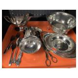 15 PCS PEWTER & SILVER PLATE SERVING PIECES