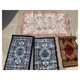 4 ASSORTED SIZES AREA RUGS