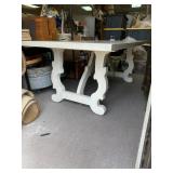 FAUX WHITE WASHED WOOD DINING TABLE - 78 x 40 x
