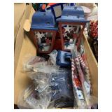 LOT OF PATRIOTIC CANDLE LANTERNS & FLAGS