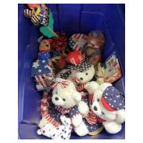 TOTE W/ PATRIOTIC PLUSH AND ROOM DECOR