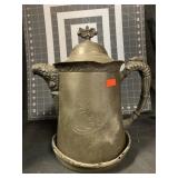 ANTIQUE QUADRUPLE PLATE DECORATIVE COFFEE POT A