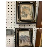2 FRENCH PRINTS IN PLASTIC FRAMES - 6.5 X 7.5 '