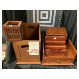 5 PCS WOOD DESK ORGANIZERS