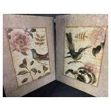 2 BIRD PRINTS ON BOARDS - 15 X 19 '