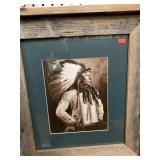 KICKS IRON DAKOTO SIOUX PRINT IN BARN WOOD FRAME