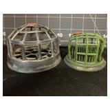 2 VINTAGE METAL FLOWER FROG CAGES 2.5 AND 3 '