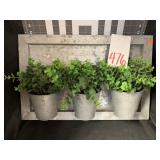 GALVANIZED METAL TRIPLE WALL PLANTER - 20.5 X