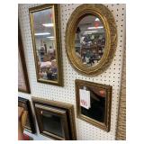 4 SMALL GOLD FRAMED WALL MIRRORS