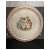 7 ' ANTIQUE GERMAN PORCELAIN TEA TILE W/ LADIES