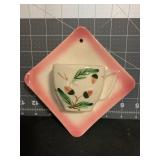 7 ' VINTAGE PAINTED CUP & SAUCER CERAMIC WALL