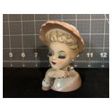 1963 INARCO 3.75 ' LADY IN PINK HEAD VASE W/
