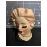 1964 INARCO 4.5 ' LADY HEAD VASE W/ PEARL