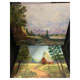 2 ORIGINAL 1968 LANDSCAPE PAINTINGS ON BOARD - 20