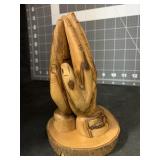 6.5 ' CARVED OLIVE WOOD PRAYING HANDS