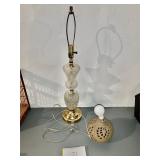 Glass lamp and decorative candle holder