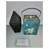 Vintage candle holder and basket