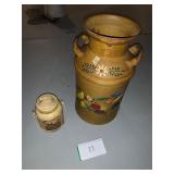 Large decorative milk jug and canister