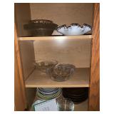 3 Shelves of bowls