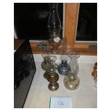 Lot of vintage oil lamps