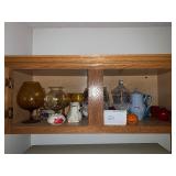 Cabinet of Large glasses, holiday, teapot, etc